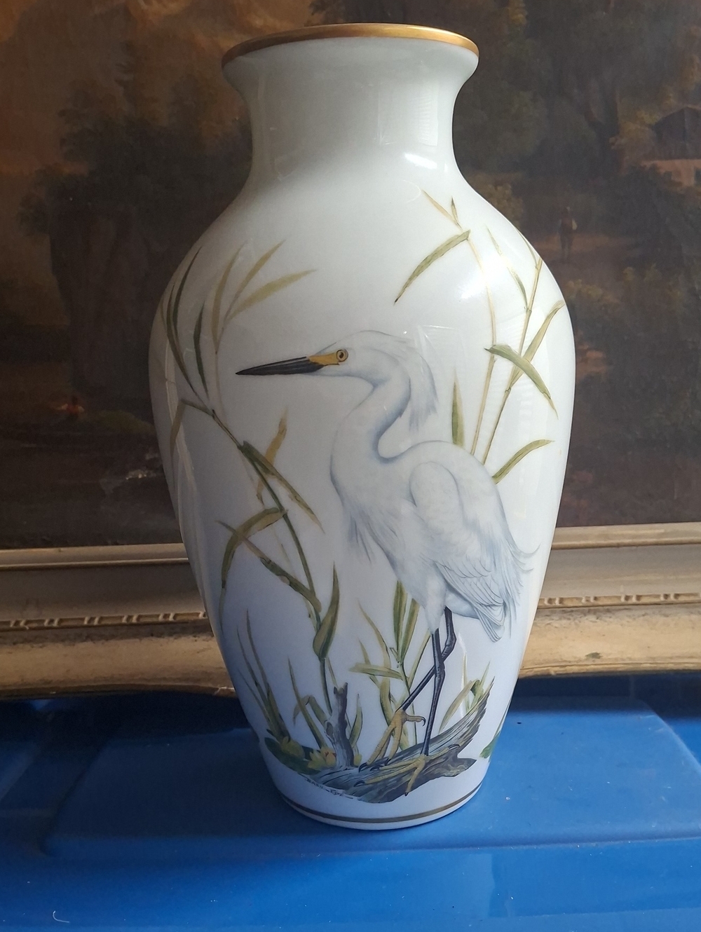 1981 Marshland Bird Vase By Franklin Porcelain - Limited Edition